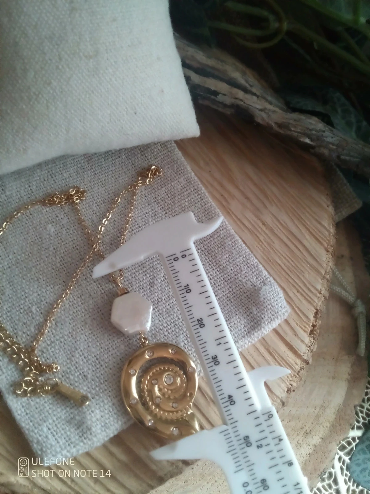 Collier na'cre naturelle et conque avec zircons – photo 4